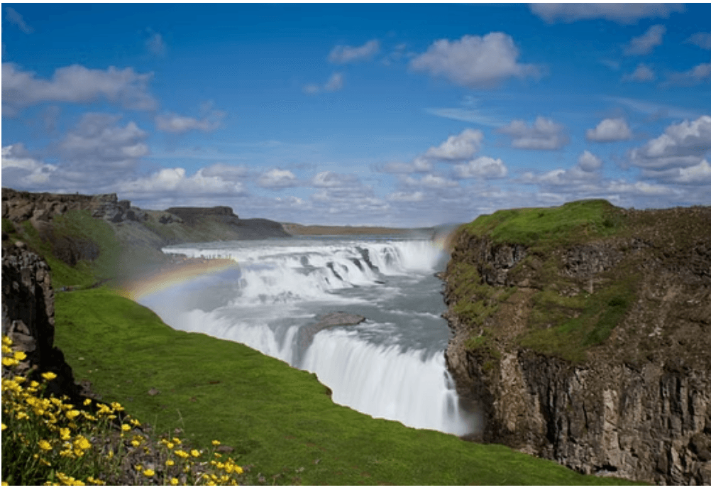 Gullfoss waterfall on the Golden Circle in summer, Iceland