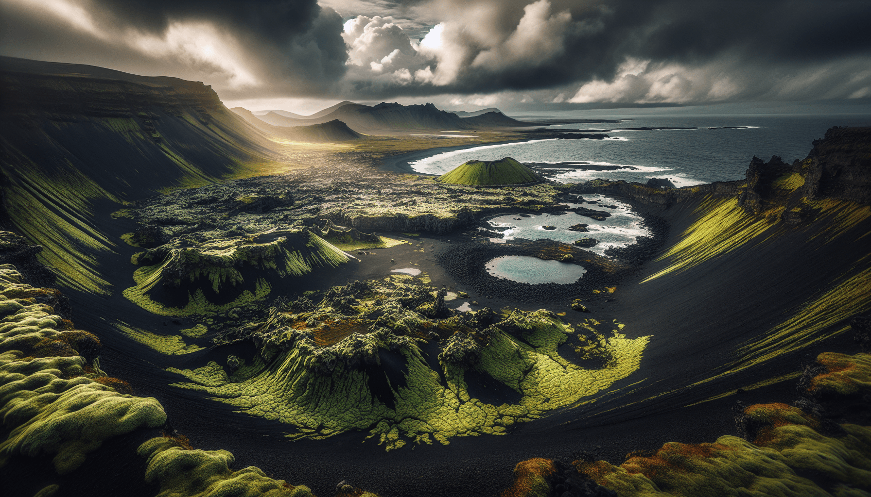 Dramatic volcanic landscape of the Snæfellsnes Peninsula in Iceland